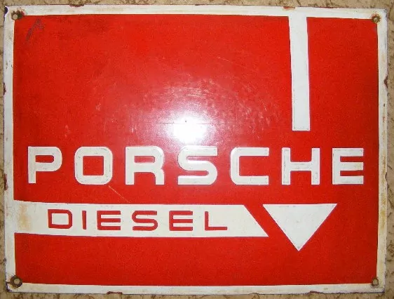 PLECHOVÁ SMALTOVÁ CEDULE PORSCHE DIESEL