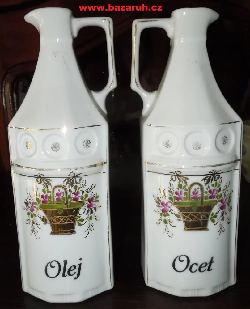 PORCELÁNOVÉ DOZY KOŘENKY OLEJ - OCET