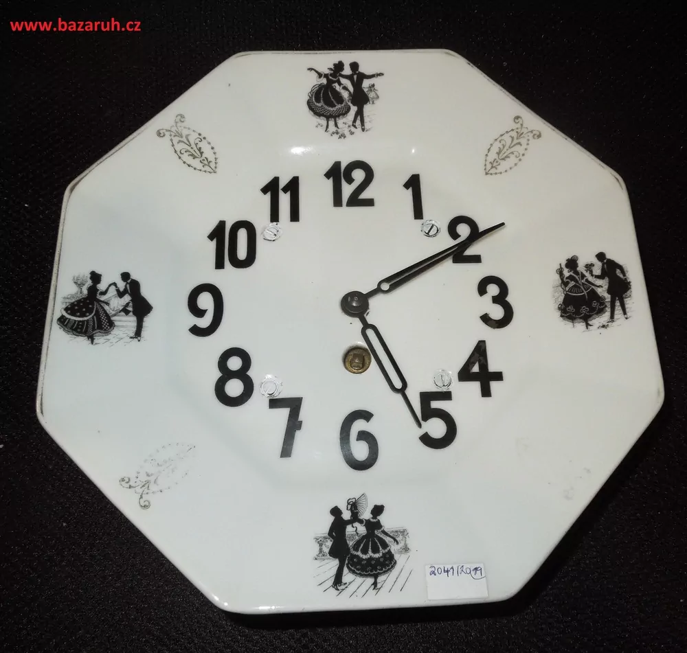 HODINY PORCELÁNOVÉ KUCHYŇSKÉ ROKOKO PORCELÁNKY