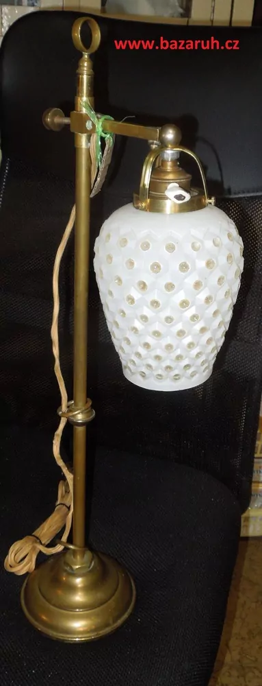 STAROŽITNOST STOLNÍ LAMPA MOSAZNÁ ELEKTRICKÁ