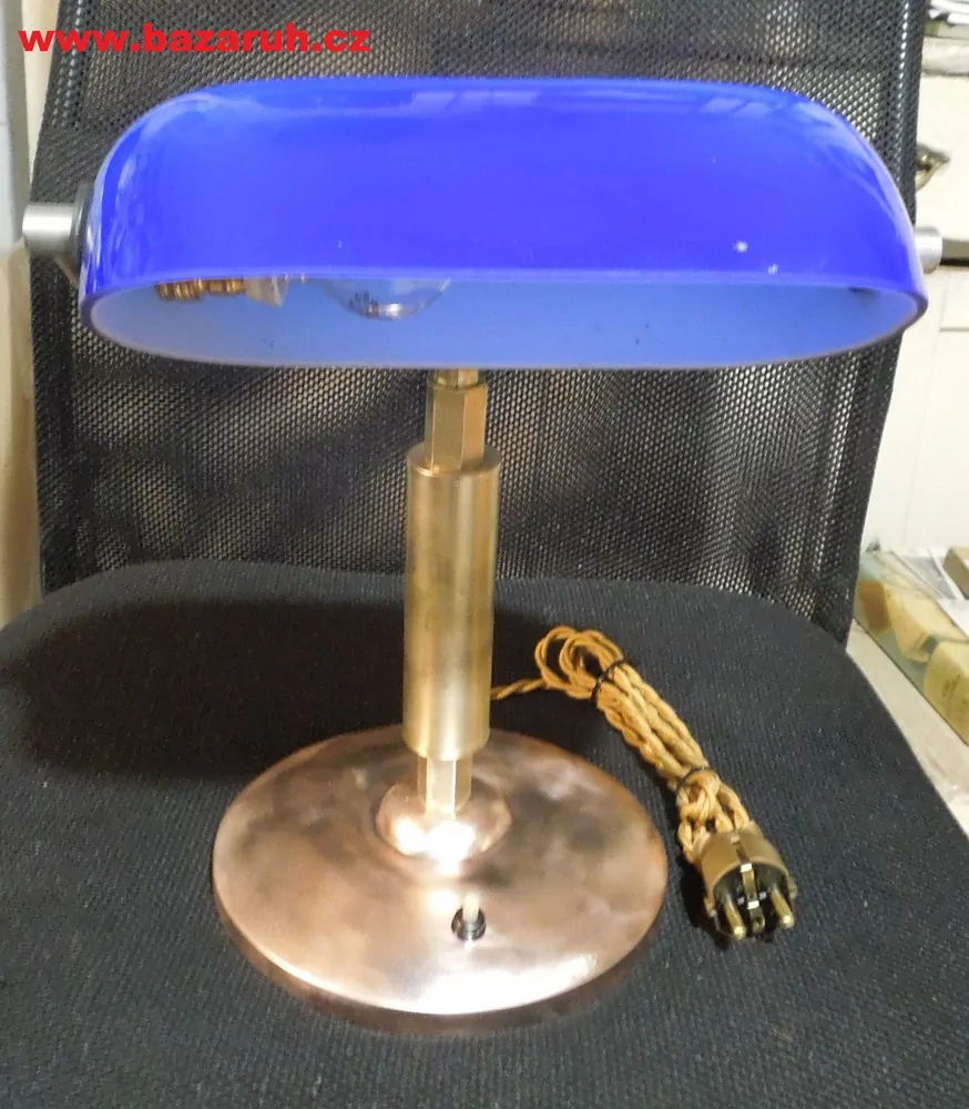 STAROŽITNÁ STOLNÍ LAMPA ELEKTRICKÁ BANKÉŘKA