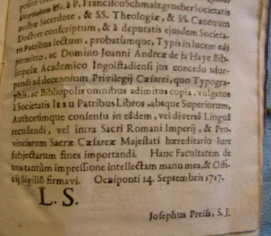 CRIMEN FORI ECCLESIASTICI LIBER V. R. 1717 ??