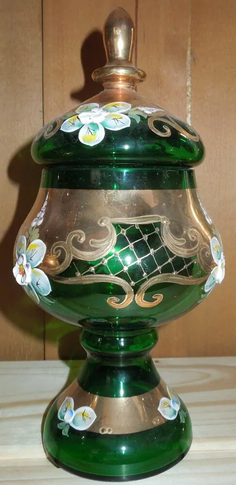 Zelená cukřenka dóza vysoký smalt