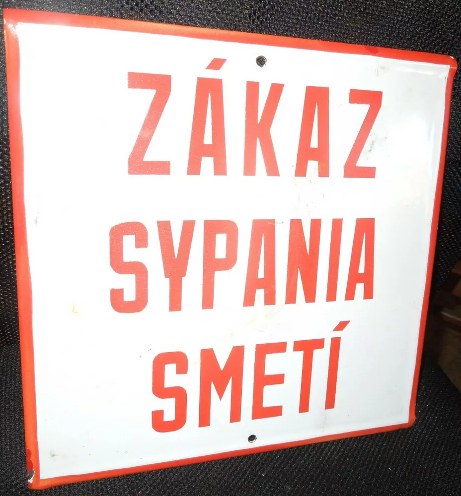 PLECHOVÁ CEDULE ZÁKAZ SYPANIA SMETÍ