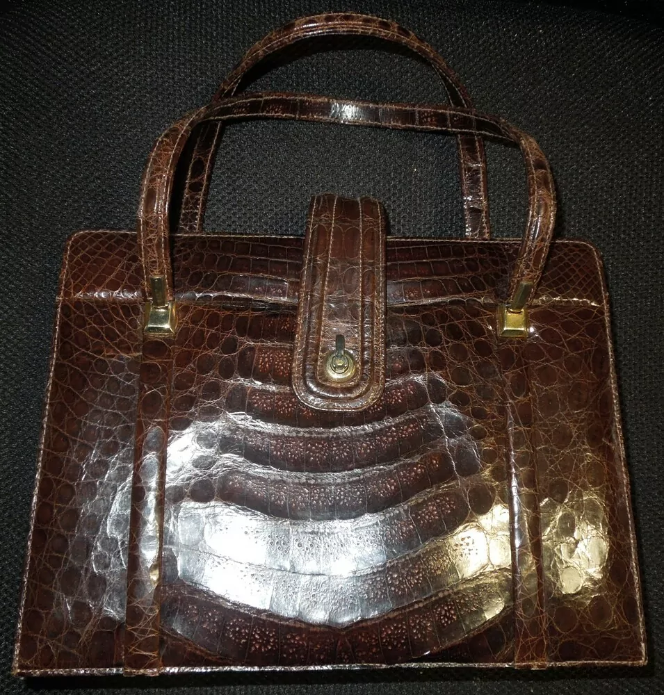 STAROŽITNÁ KABELKA MOTIV KROKODÝLÍ KŮŽE