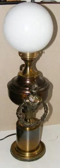 STAROŽITNÁ STOLNÍ LAMPA ELEKTRICKÁ figurální