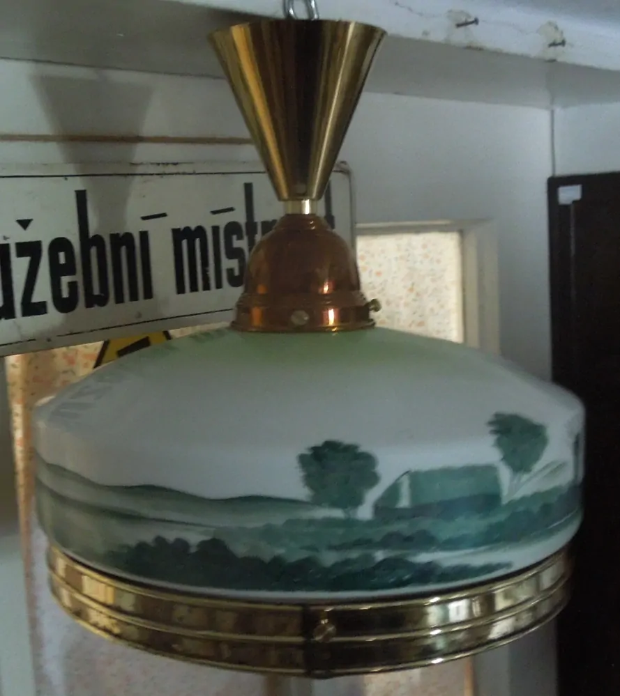 STAROŽITNÝ STROPNICE STARÝ 1 KS LUSTR STÍNÍTKO ŠIRM