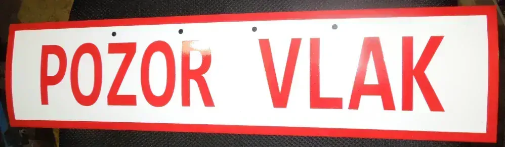 Cedule smaltová POZOR VLAK