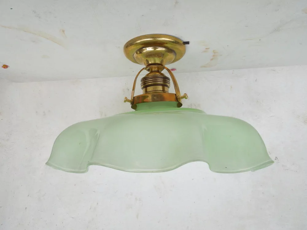 STAROŽITNOST STROPNICE 1 KS LUSTR STÍNÍTKO ŠIRM SVĚTLE ZELENÝ