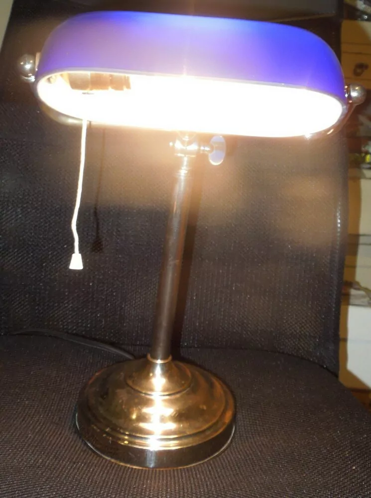 STAROŽITNÁ BANKOVNÍ LAMPA BANKÉŘKA