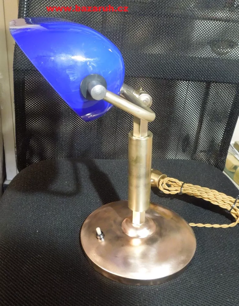 STAROŽITNÁ STOLNÍ LAMPA ELEKTRICKÁ BANKÉŘKA