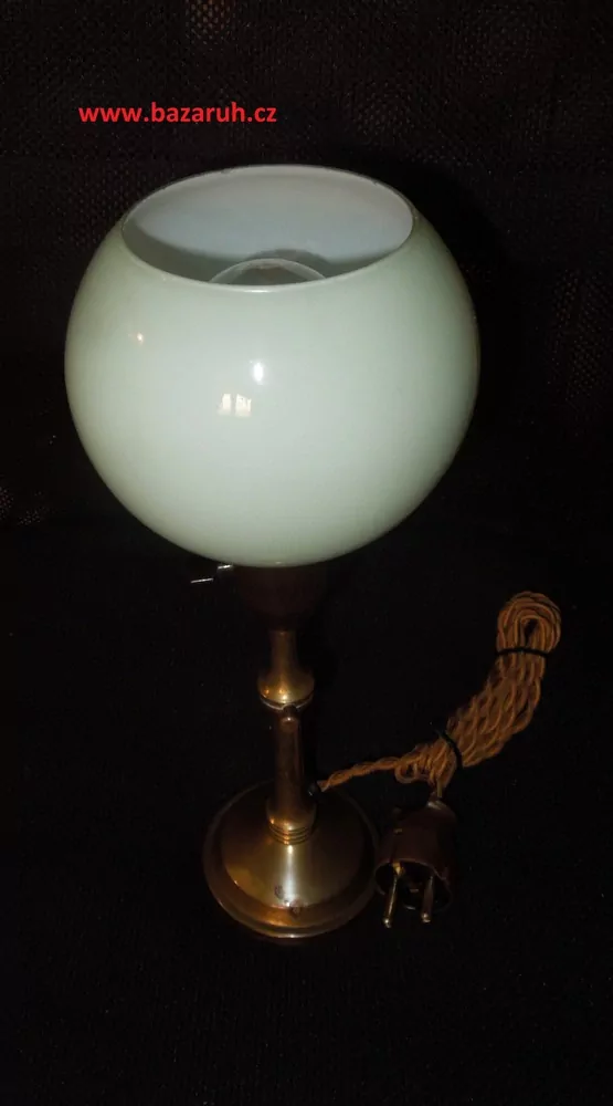 STAROŽITNÁ STOLNÍ MOSAZNÁ LAMPA ELEKTRICKÁ LAMPIČKA