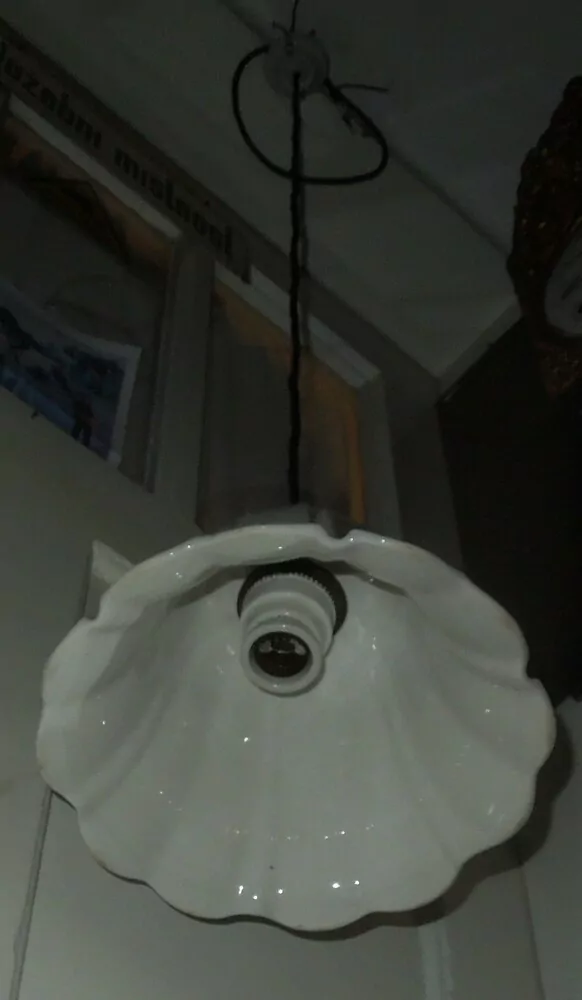 STARÝ LUSTR STÍNÍTKO PORCELÁN 1 ks modré kvítka