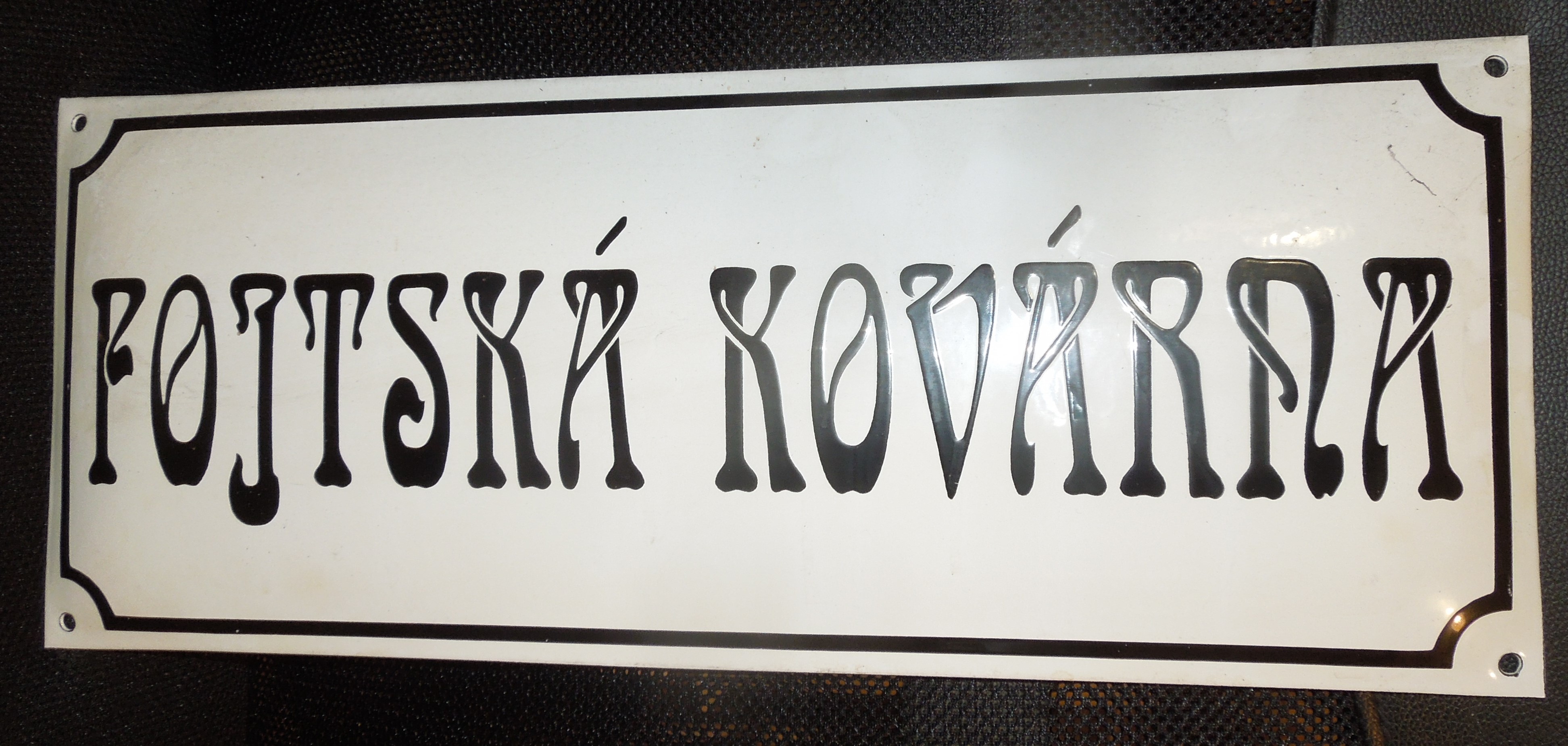 PLECHOVÁ SMALTOVÁ CEDULE FOJTSKÁ KOVÁRNA