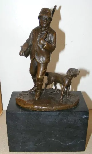 SOCHA BRONZ STRÁŽNÝ SE PSEM