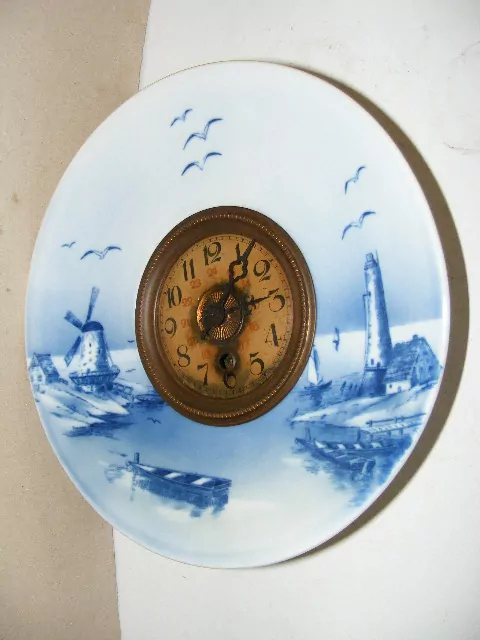 PORCELÁNOVÉ HODINY KUCHYŇSKÉ  MOTIV MLÝNY TEPLICE