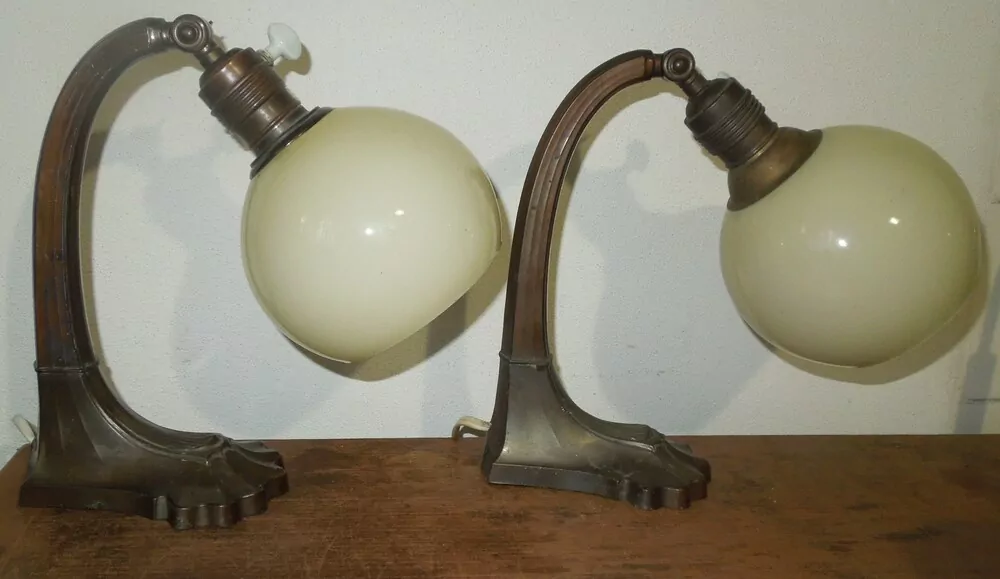 STAROŽITNÁ STOLNÍ LAMPA ELEKTRICKÁ 2 ks