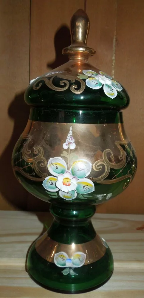 Zelená cukřenka dóza vysoký smalt