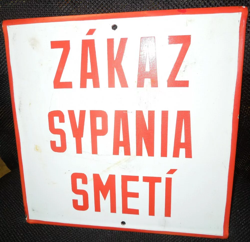 PLECHOVÁ CEDULE ZÁKAZ SYPANIA SMETÍ