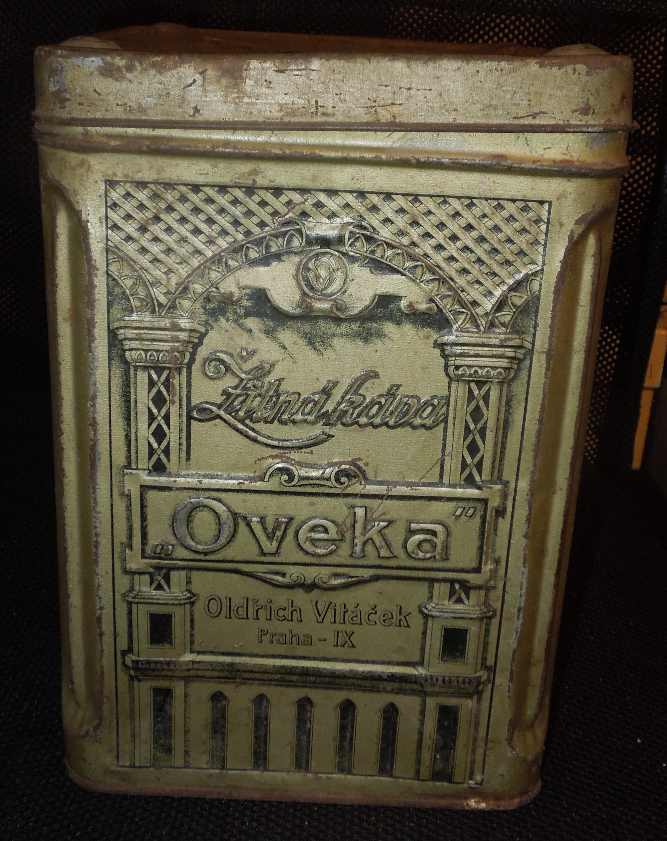 Plechová dóza - OVEKA - ŽITNÁ KÁVA O. VITÁČEK PRAHA