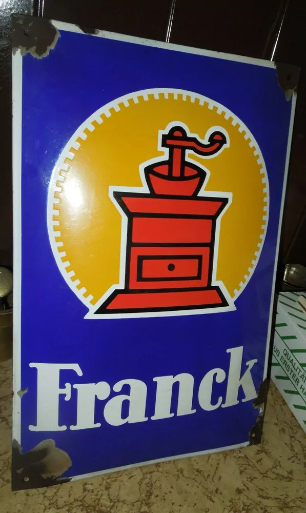 PLECHOVÁ SMALTOVÁ CEDULE FRANCK