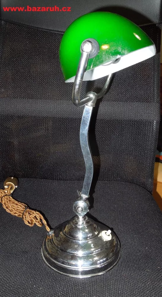 STAROŽITNÁ STOLNÍ LAMPA ELEKTRICKÁ BANKÉŘKA