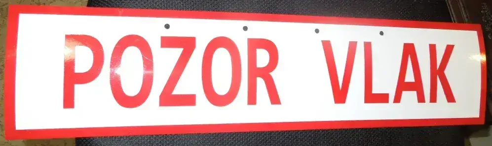 Cedule smaltová POZOR VLAK