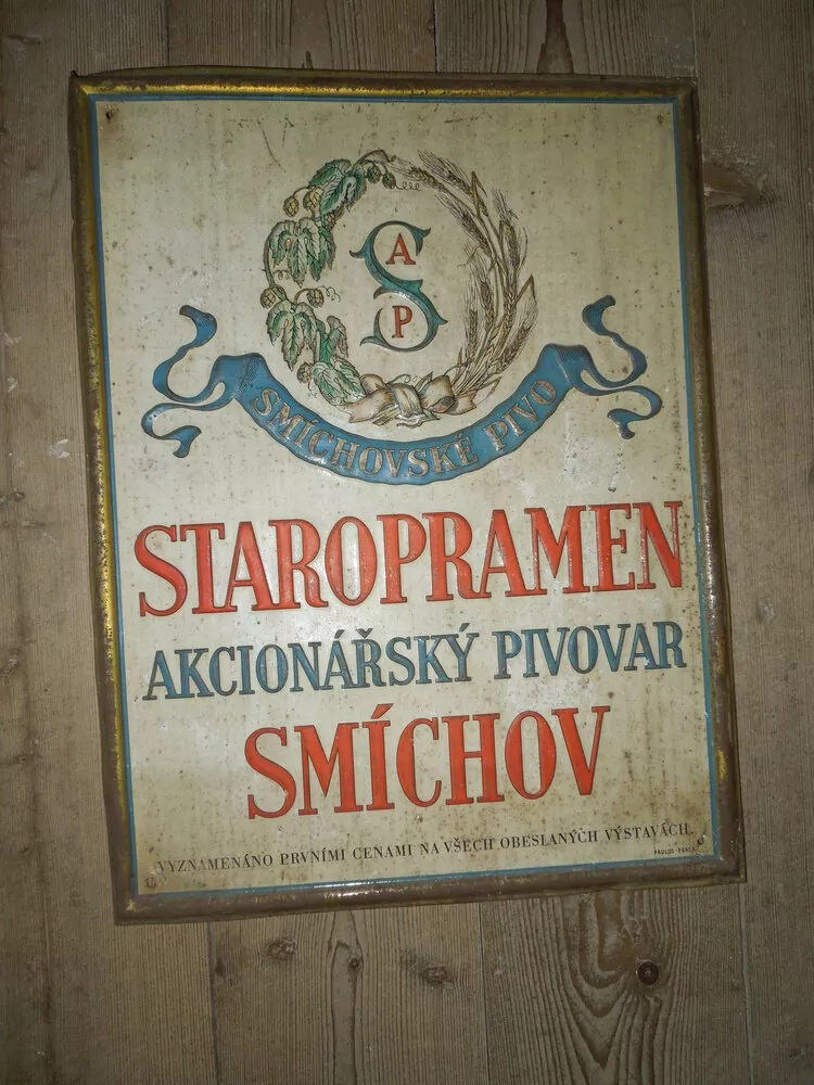 PLECHOVÁ CEDULE PIVOVAR STAROPRAMEN SMÍCHOV