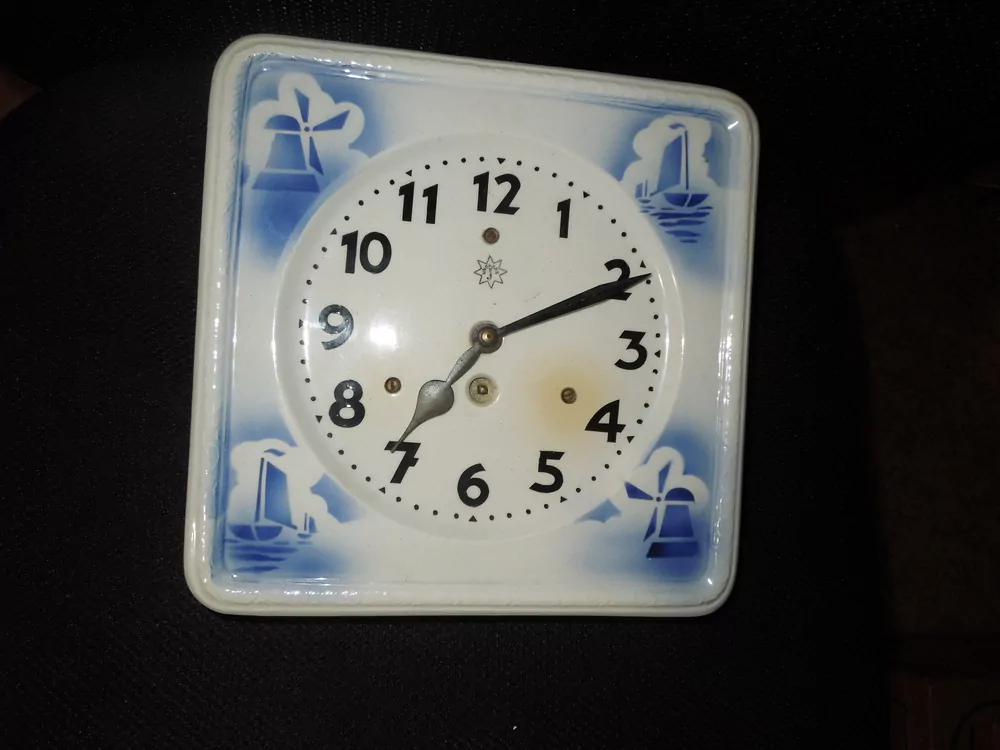 HODINY PORCELÁNOVÉ KUCHYŇSKÉ MODRÝ DEKOR
