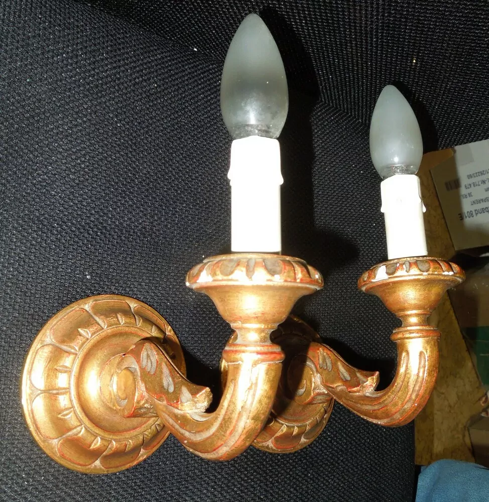LAMPIČKA NA STĚNU 2 KS NÁSTĚNNÁ LAMPA dřevěná