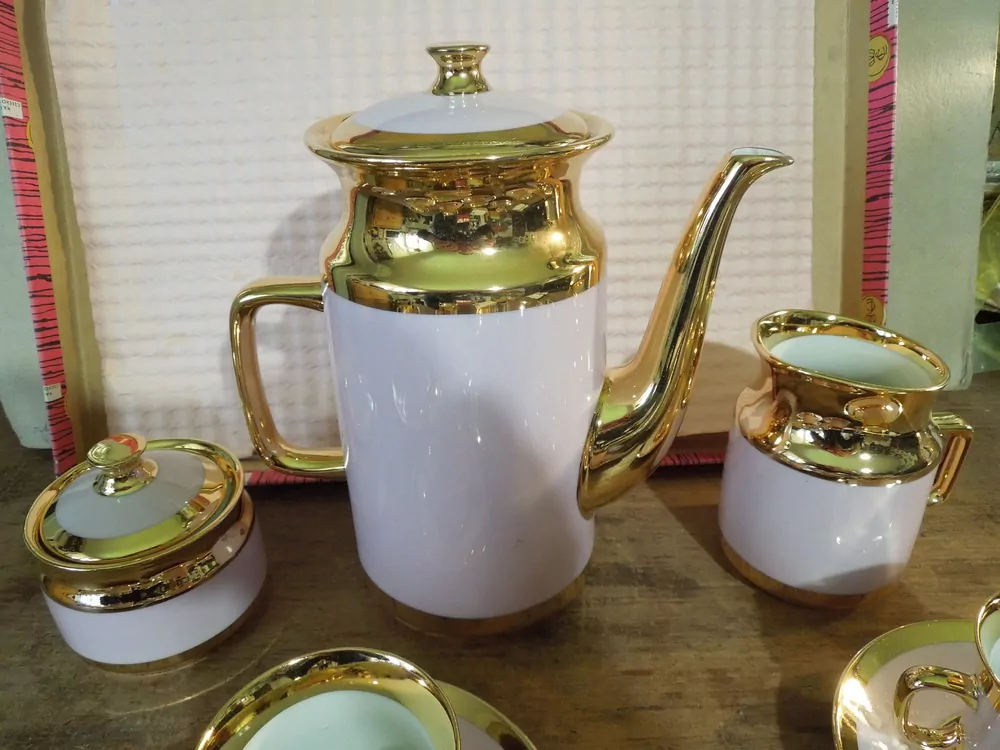 KÁVOVÁ MOKA SOUPRAVA RŮŽOVÁ ČESKÝ PORCELÁN