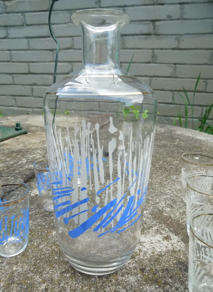 KARAFA SKLENĚNÁ + 6 ŠTAMPRLÍ