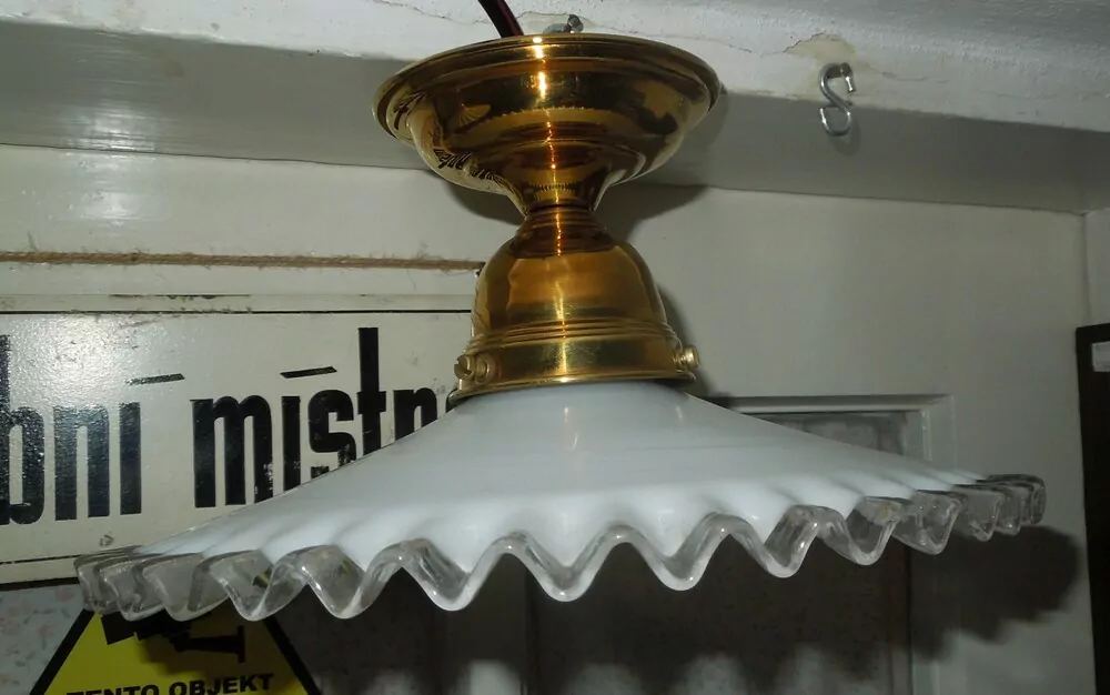 STAROŽITNÝ STROPNICE STARÝ 1 KS LUSTR STÍNÍTKO ŠIRM 