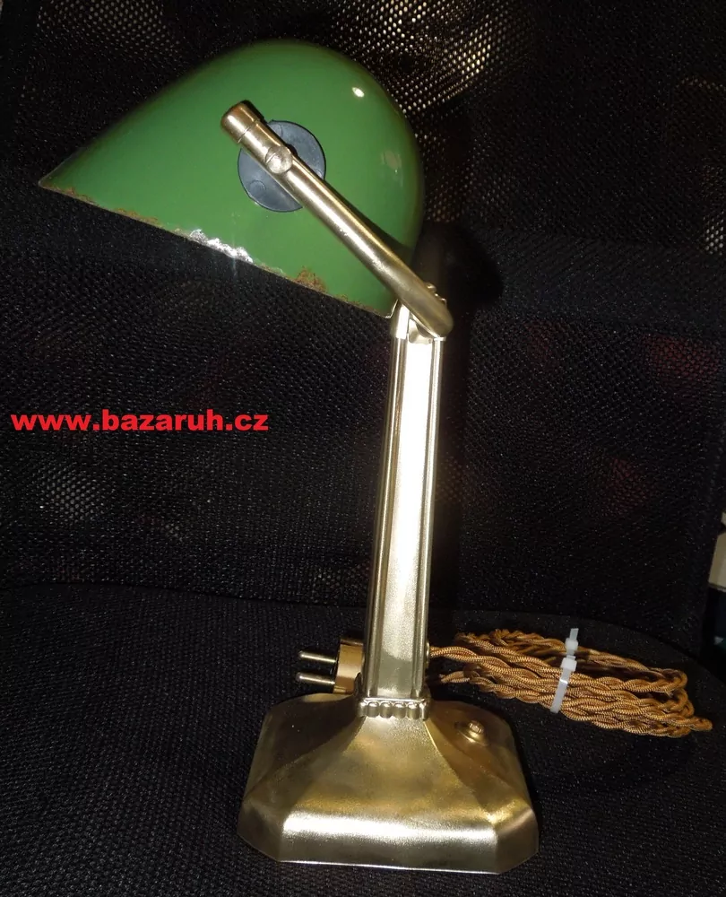STAROŽITNÁ STOLNÍ LAMPA ELEKTRICKÁ BANKÉŘKA