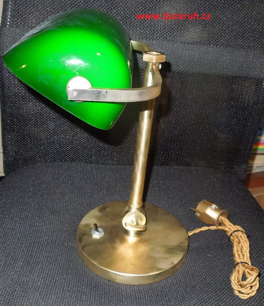 STAROŽITNÁ STOLNÍ LAMPA  BANKOVNÍ ELEKTRICKÁ BANKÉŘKA