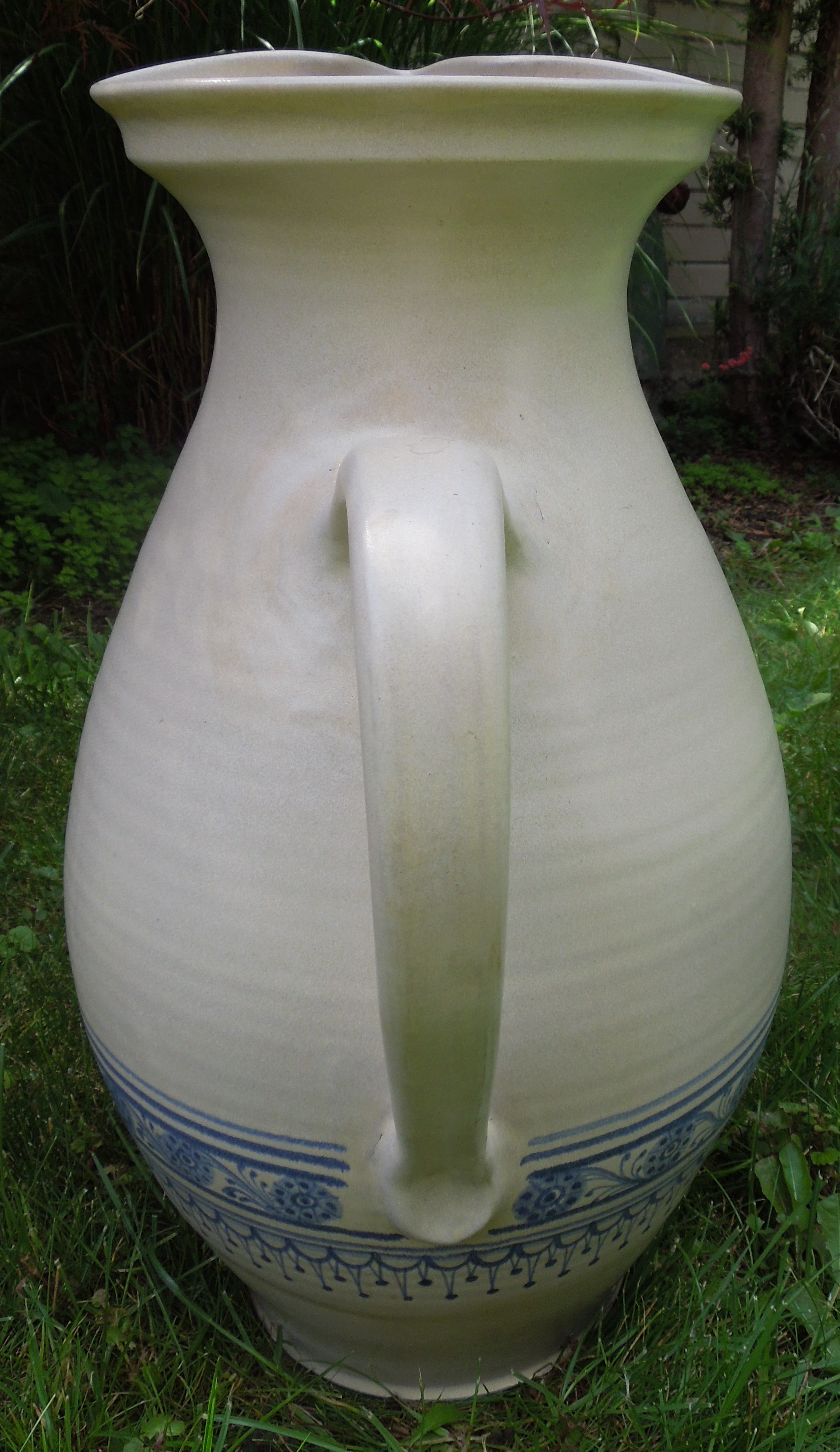 DŽBÁN DOZA KERAMIKA MODRÝ DEKOR VÝŠKA  45 CM