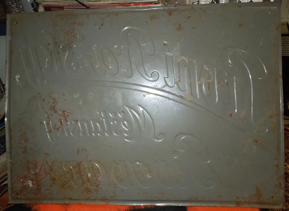 Plechová cedule První pražský měšťanský pivovar Holešovice 