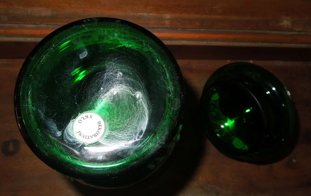 Zelená cukřenka dóza vysoký smalt