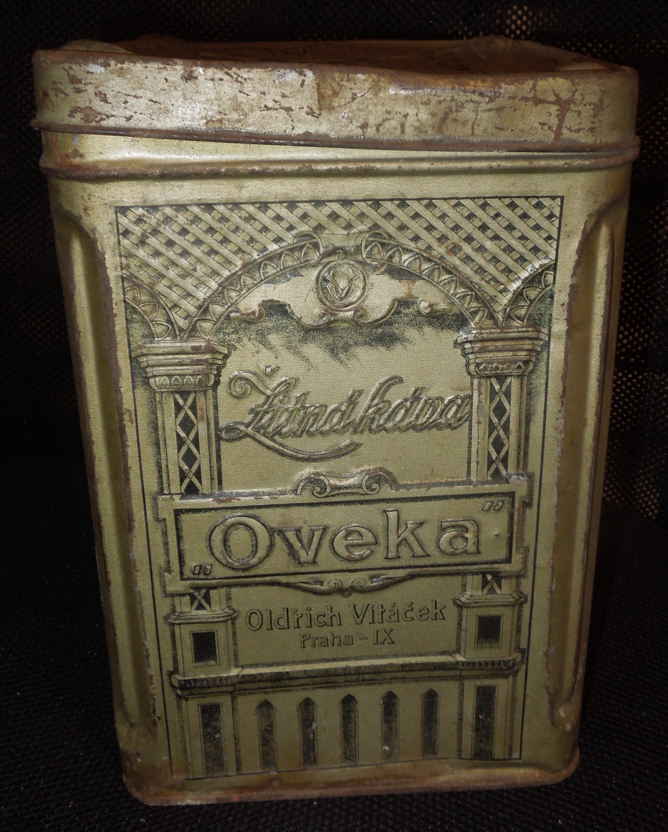 Plechová dóza - OVEKA - ŽITNÁ KÁVA O. VITÁČEK PRAHA