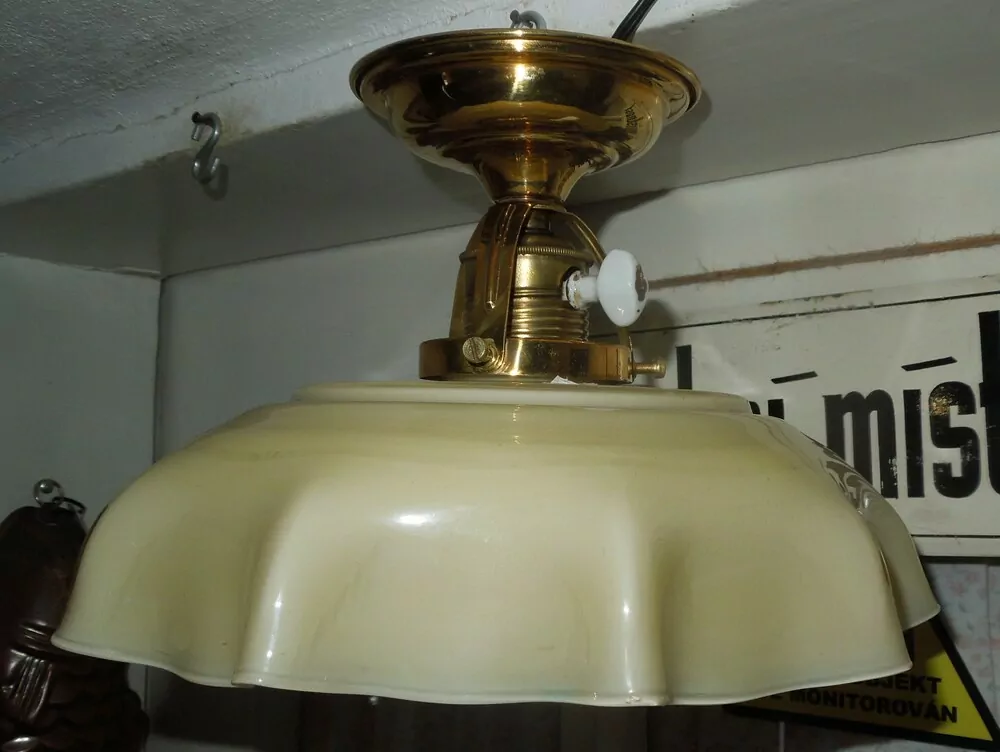 STAROŽITNÝ STROPNICE STARÝ LUSTR 1 KS STÍNÍTKO ŠIRM s vypínačem