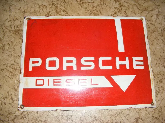 PLECHOVÁ SMALTOVÁ CEDULE PORSCHE DIESEL