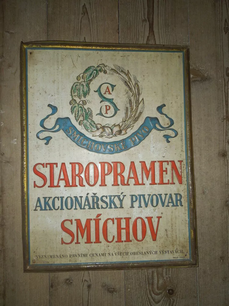 PLECHOVÁ CEDULE PIVOVAR STAROPRAMEN SMÍCHOV