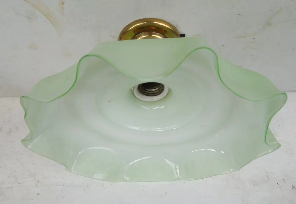 STAROŽITNOST STROPNICE 1 KS LUSTR STÍNÍTKO ŠIRM SVĚTLE ZELENÝ