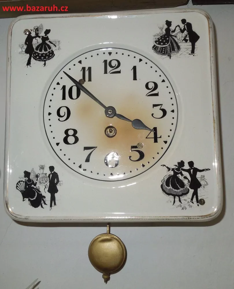 HODINY PORCELÁNOVÉ KUCHYŇSKÉ MOTIV ROKOKO