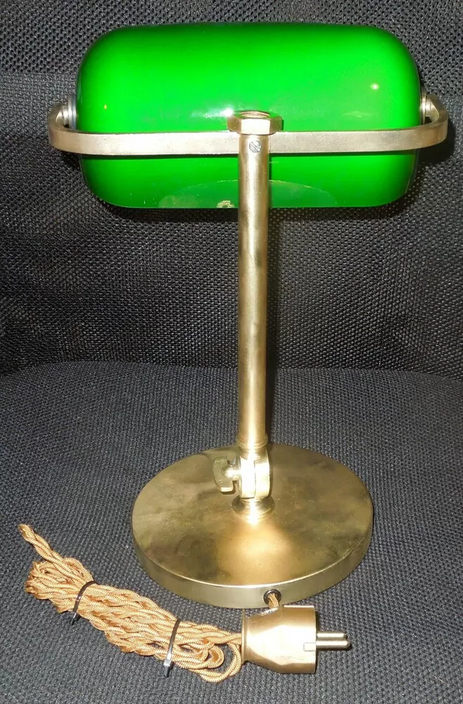 STAROŽITNÁ STOLNÍ LAMPA  BANKOVNÍ ELEKTRICKÁ BANKÉŘKA