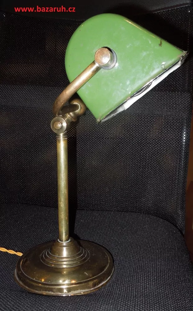 STAROŽITNÁ STOLNÍ LAMPA BANKOVNÍ ELEKTRICKÁ BANKÉŘKA