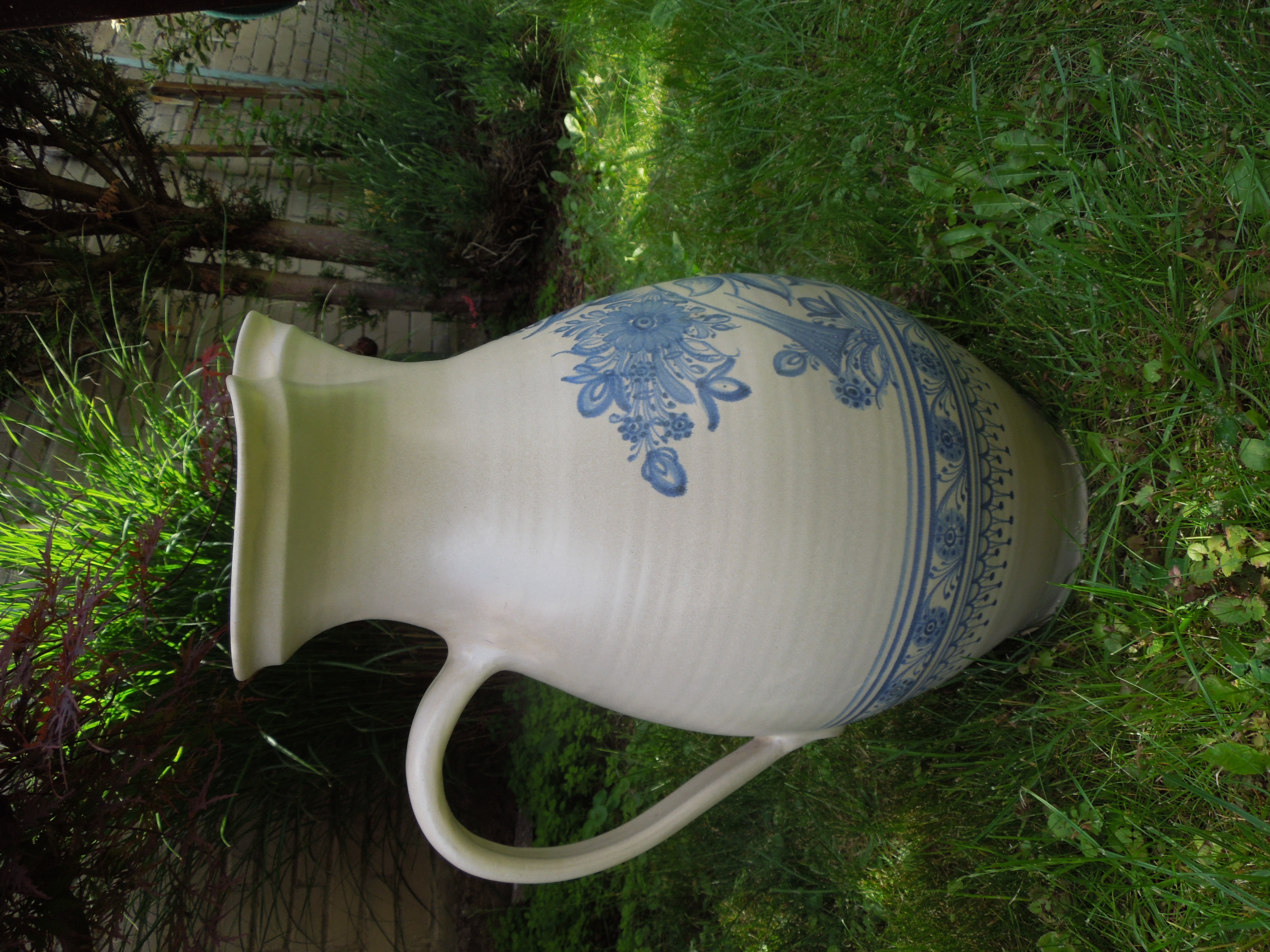 DŽBÁN DOZA KERAMIKA MODRÝ DEKOR VÝŠKA  45 CM