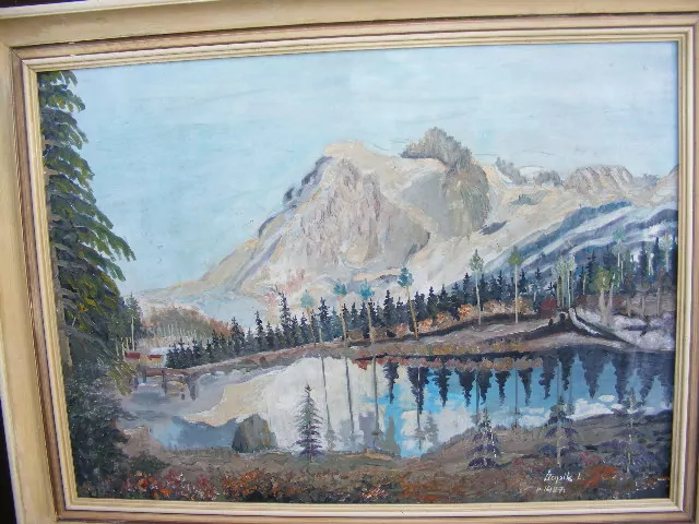 Obraz olej karton krajina sig. ŠOPÍK L.