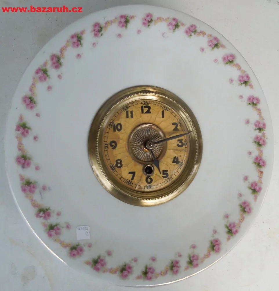 HODINY RŮŽE RŮŽIČKY PORCELÁNOVÉ KUCHYŇSKÉ 