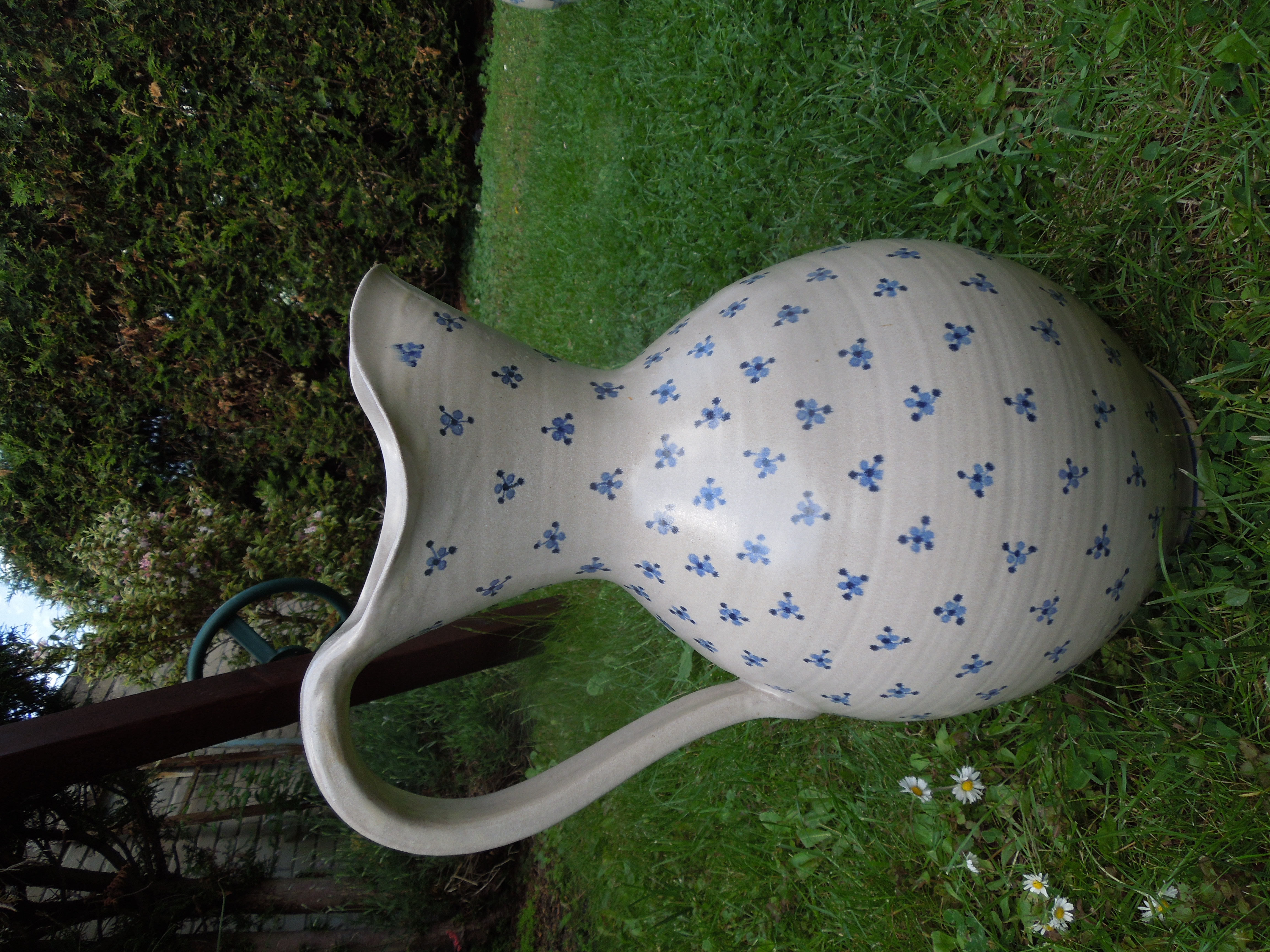 DŽBÁN DOZA KERAMIKA MODRÝ DEKOR VÝŠKA  45 CM